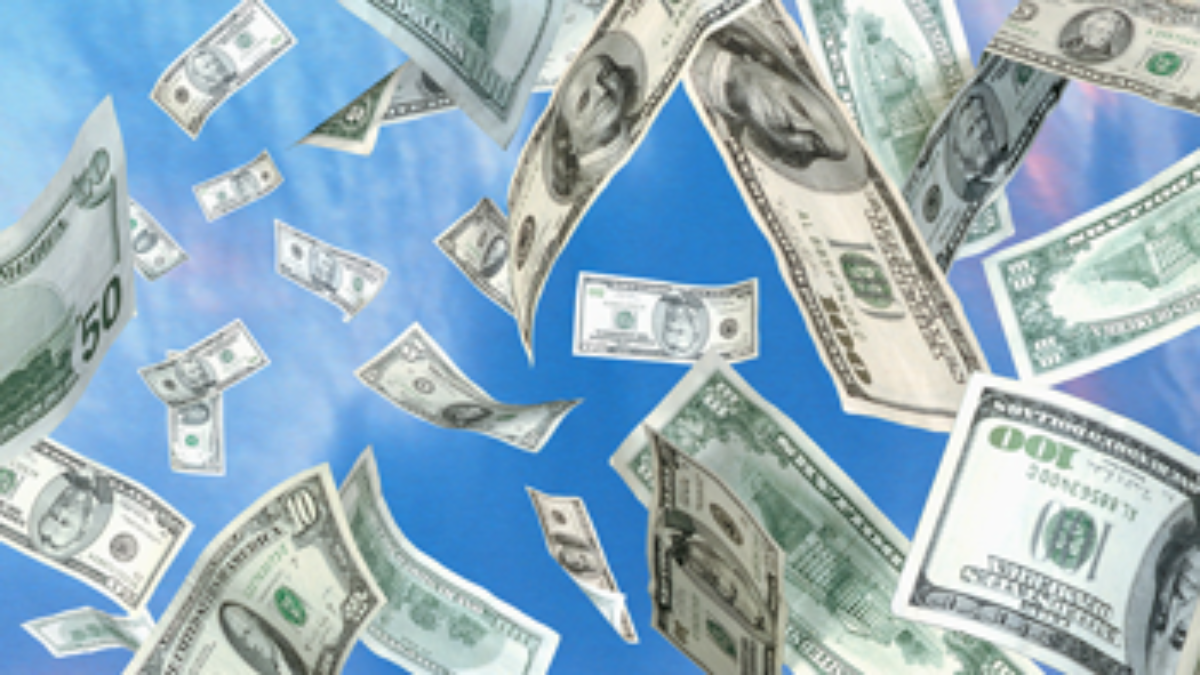 money-flying